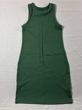a new day Dark Green Ribbed Tank Midi Dress